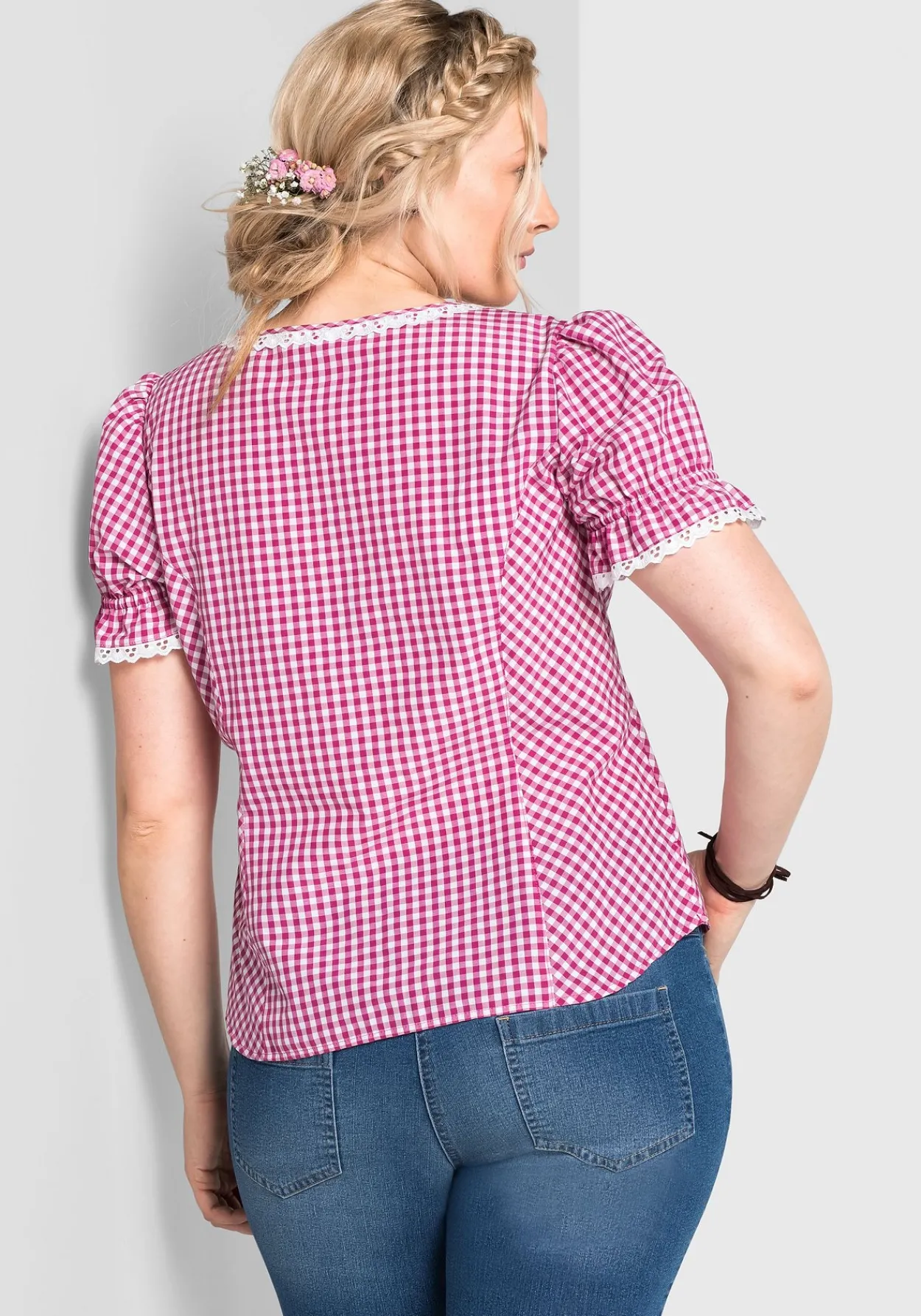 Trachtenbluse mit typischem Trachtenkaro<sheego Fashion