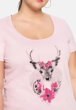Trachtenshirt mit Hirsch-Druck und Kurzarm<sheego Clearance