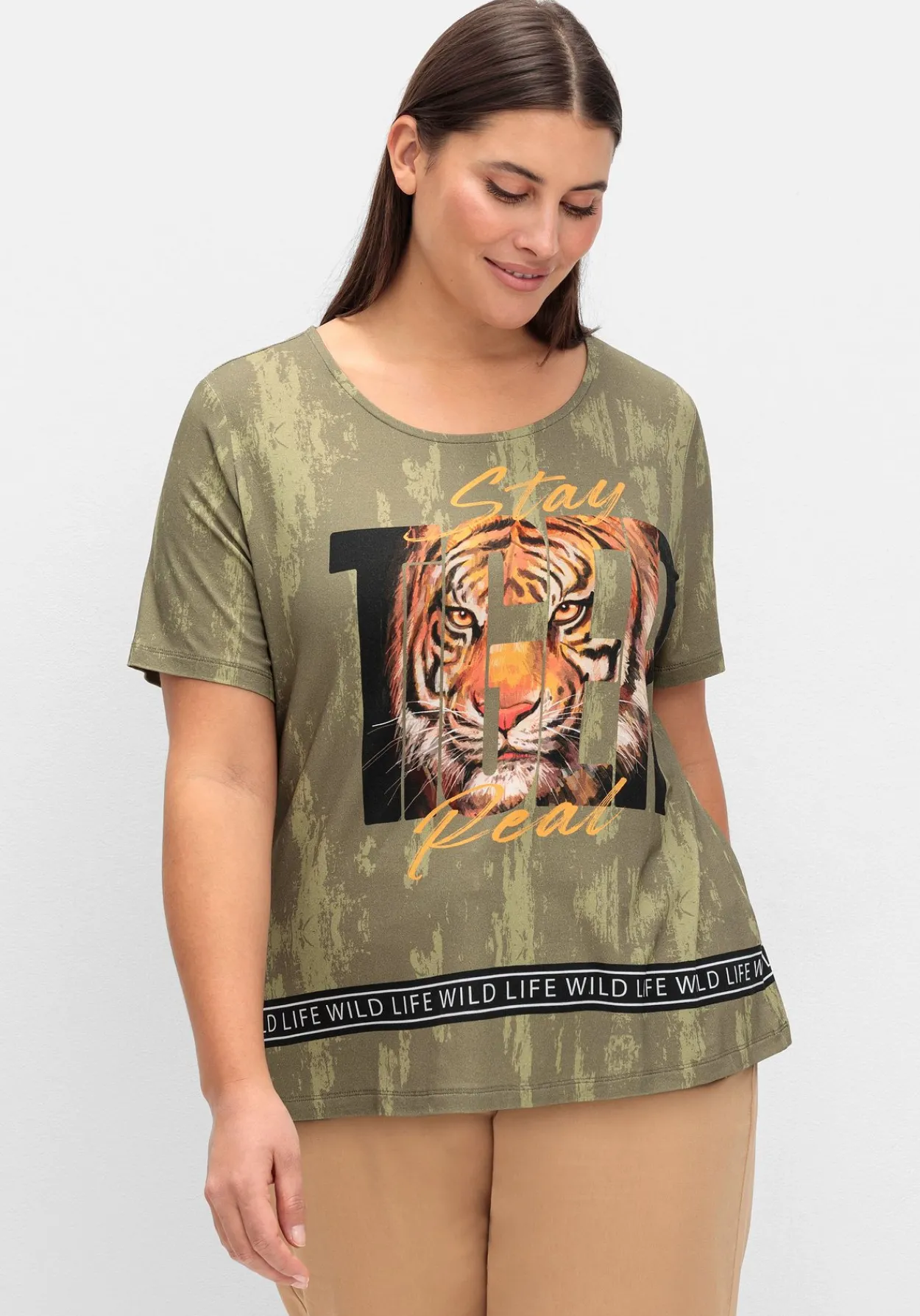 T-Shirt mit Animal-Frontprint<sheego Hot