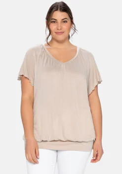 T-Shirt mit Flügelärmeln, aus Viskosejersey<sheego Online