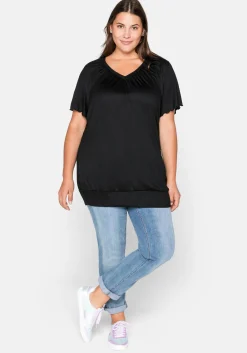 T-Shirt mit Flügelärmeln, aus Viskosejersey<sheego Hot