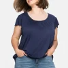 T-Shirt mit Flügelärmeln und breitem Bund<sheego Outlet