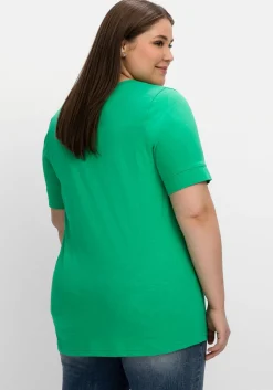 T-Shirt mit gesteppter Falte vorn, aus Jersey<sheego Clearance