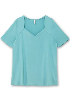 T-Shirt mit herzförmigem Ausschnitt<sheego Sale