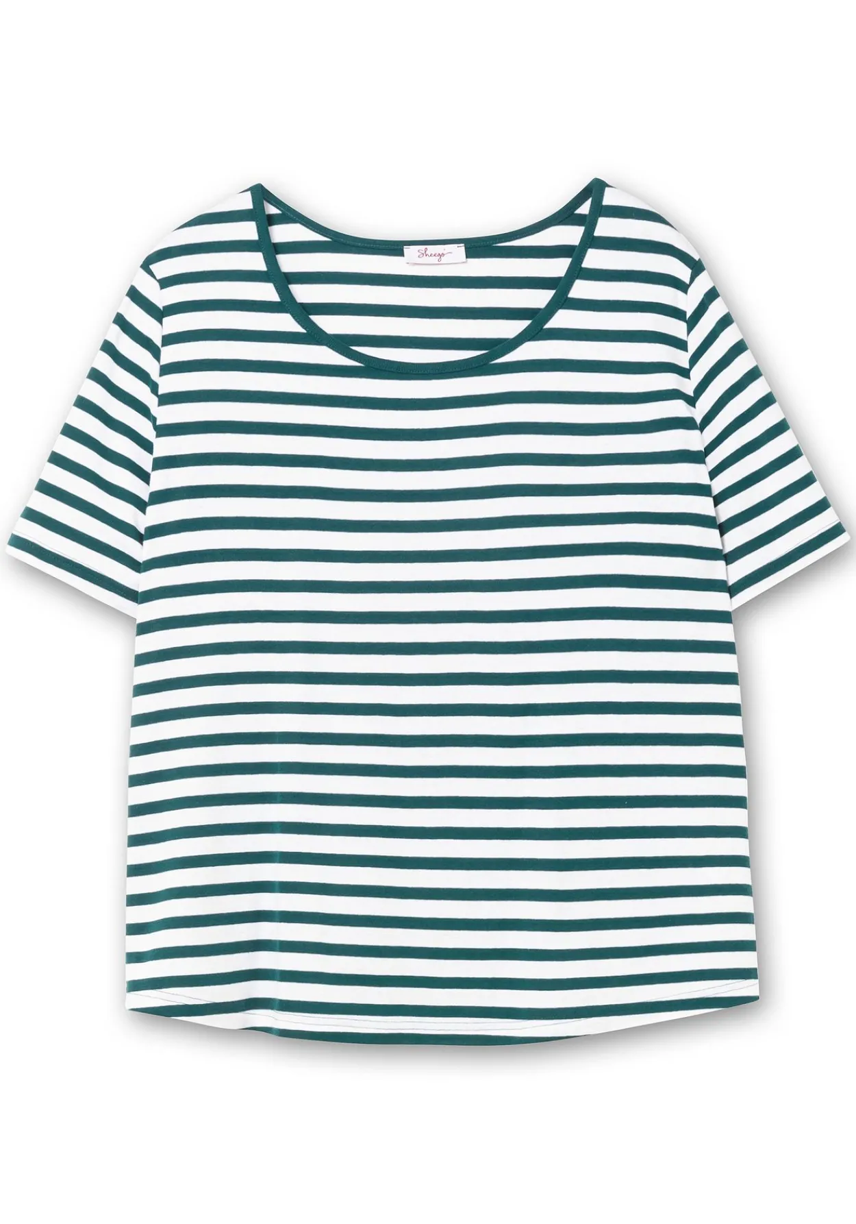 T-Shirt mit Streifen und Rundhalsausschnitt<sheego Sale
