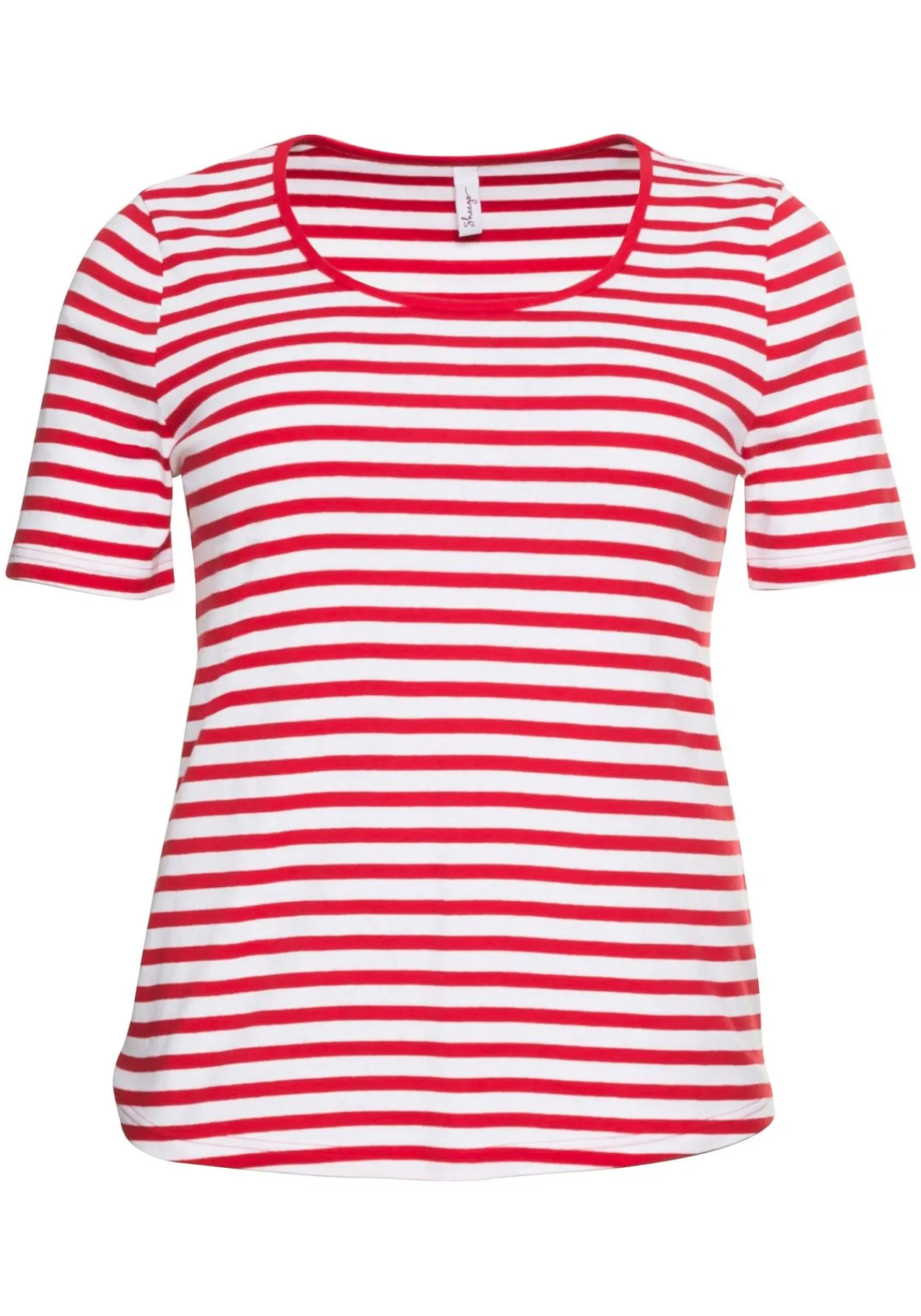 T-Shirt mit Streifen und Rundhalsausschnitt<sheego Fashion