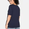 T-Shirt mit tiefem Ausschnitt und längerem Ärmel<sheego Sale