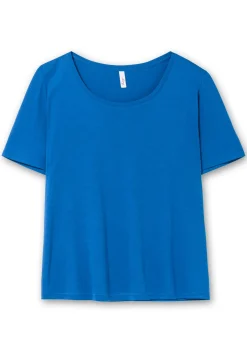 T-Shirt mit tiefem Ausschnitt und längerem Ärmel<sheego Outlet