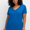 T-Shirt mit V-Ausschnitt<sheego Hot