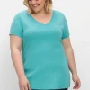 T-Shirt mit V-Ausschnitt<sheego Sale