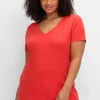 T-Shirt mit V-Ausschnitt<sheego Fashion