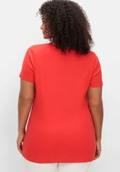 T-Shirt mit V-Ausschnitt<sheego Fashion