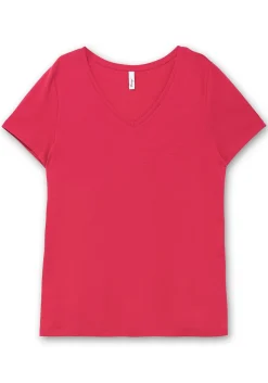 T-Shirt mit V-Ausschnitt<sheego Fashion