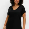 T-Shirt mit V-Ausschnitt, aus Flammgarn<sheego Clearance