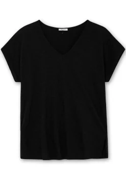 T-Shirt mit V-Ausschnitt, aus Flammgarn<sheego Clearance