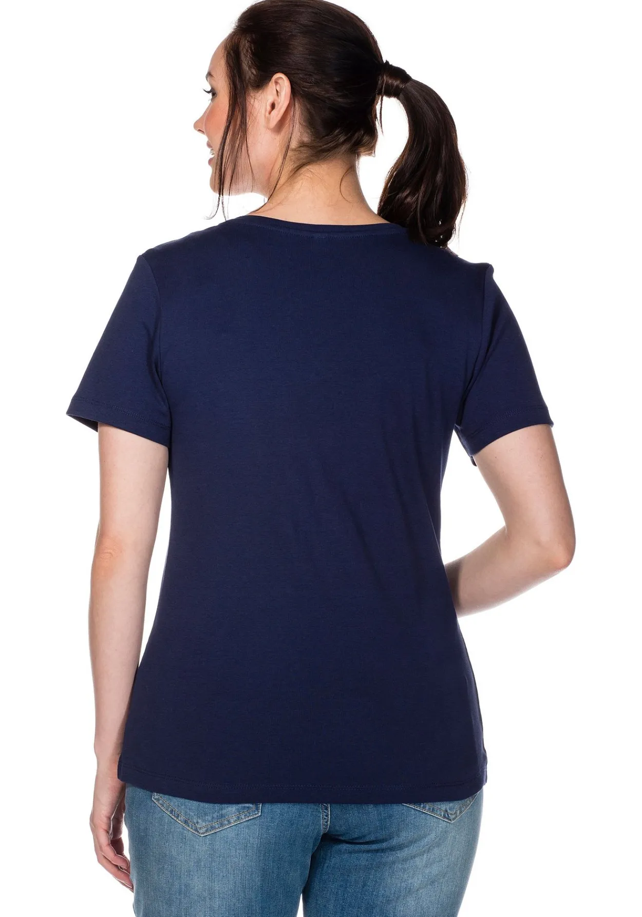 T-Shirt mit V-Ausschnitt, in Rippqualität<sheego Clearance