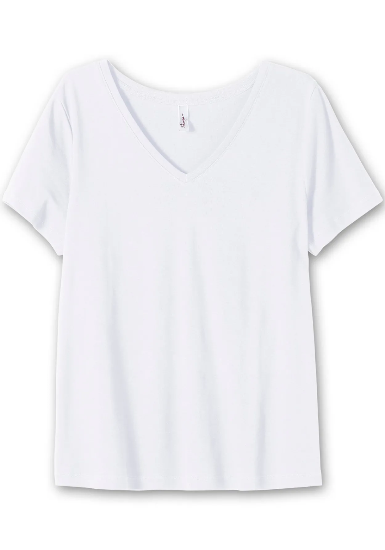 T-Shirt mit V-Ausschnitt, in Rippqualität<sheego Best