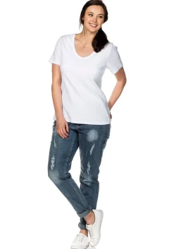 T-Shirt mit V-Ausschnitt, in Rippqualität<sheego Best