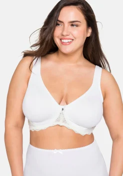 T-Shirt-BH mit Spitze und nahtlosen Cups<sheego Outlet