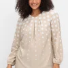 Tunika aus Crêpe, mit Punkte-Print und V-Ausschnitt<sheego Discount