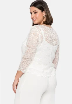 Tunika aus fein glänzender Spitze, mit Innentop<sheego Clearance