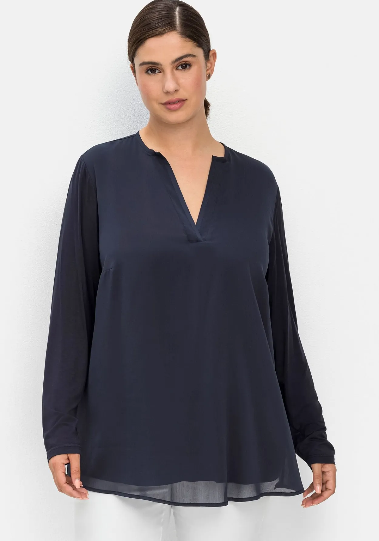 Tunika im Lagenlook aus Chiffon und Jersey<sheego Hot
