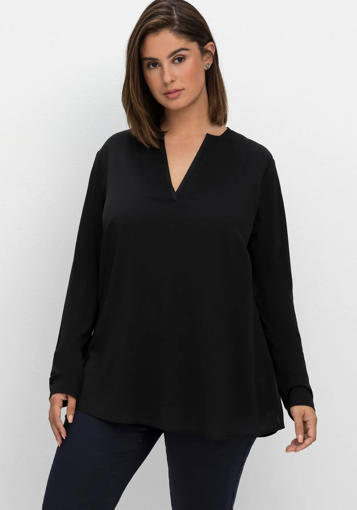 Tunika im Lagenlook aus Chiffon und Jersey<sheego Discount