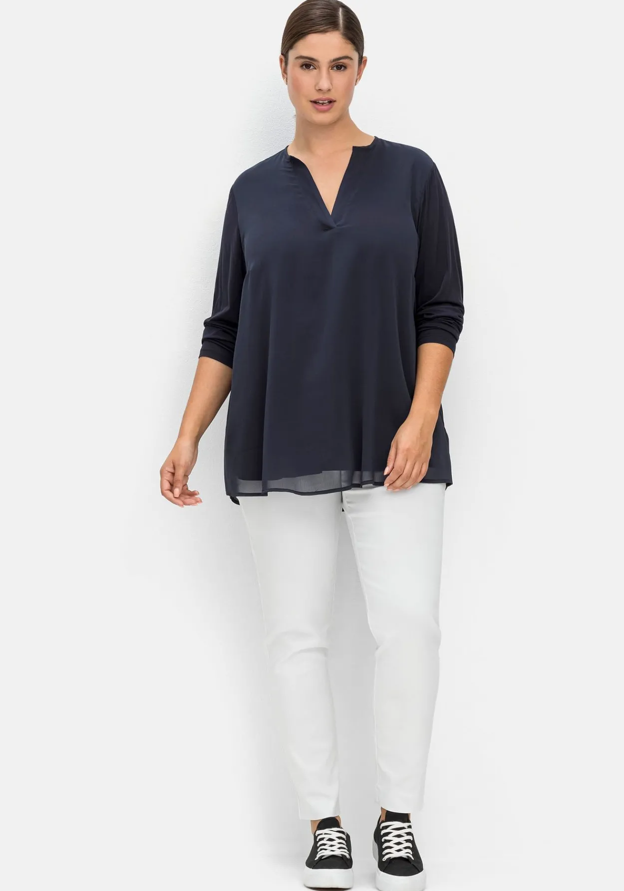 Tunika im Lagenlook aus Chiffon und Jersey<sheego Hot