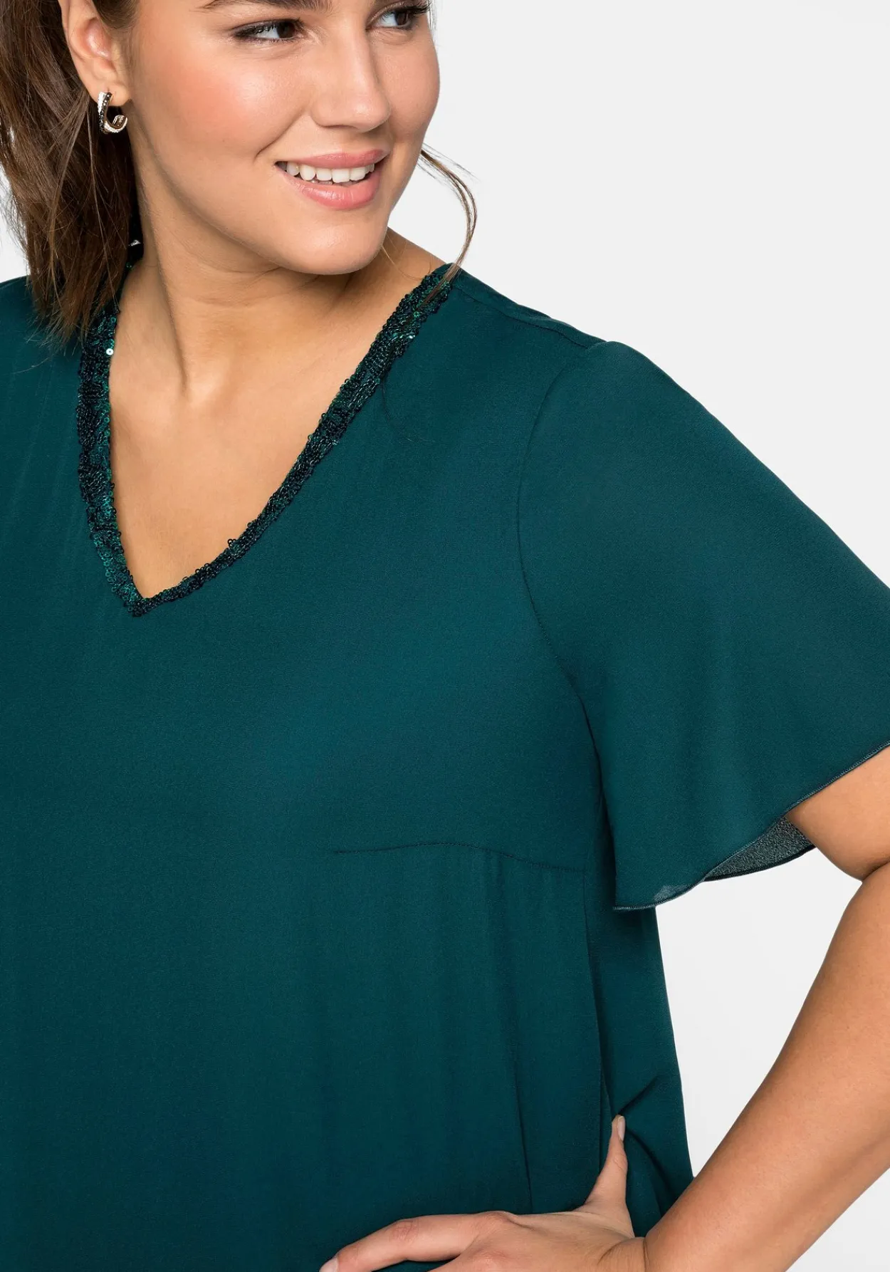 Tunika im Lagenlook mit Flügelärmeln<sheego Discount