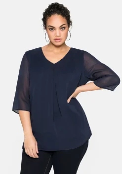 Tunika im Layerlook, mit Chiffon<sheego Hot