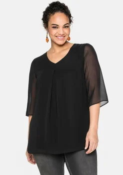 Tunika im Layerlook, mit Chiffon<sheego Sale