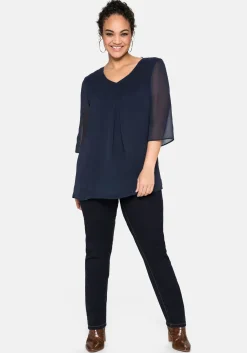 Tunika im Layerlook, mit Chiffon<sheego Hot