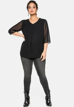 Tunika im Layerlook, mit Chiffon<sheego Sale