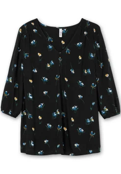 Tunika in A-Linie mit Blumenprint und Smokdetails<sheego Hot