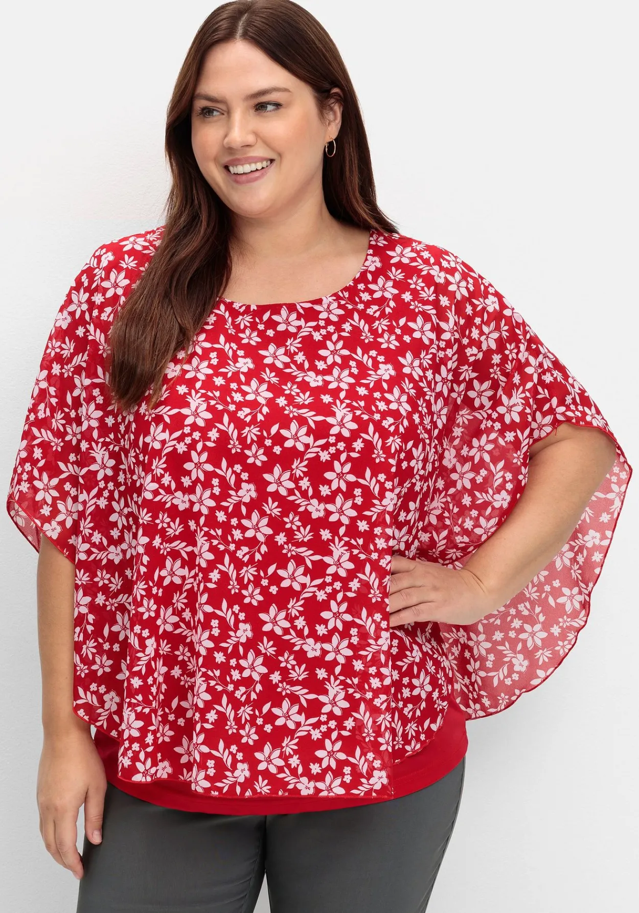Tunika in Layeroptik, mit Blumenprint<sheego Best