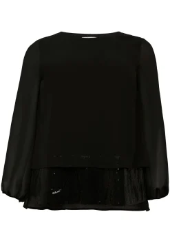 Tunika 2-in-1 Optik, mit Pailletten am Saum, aus Chiffon<sheego Outlet