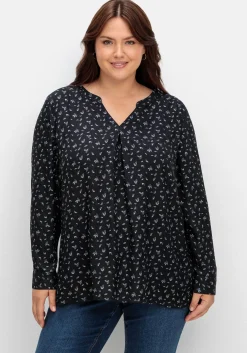 Tunika mit Alloverdruck und Kellerfalte<sheego Fashion
