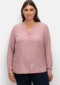 Tunika mit Alloverdruck und Knopfleiste<sheego Discount