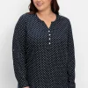 Tunika mit Alloverdruck und Krempelärmeln<sheego x Collection L. Fashion
