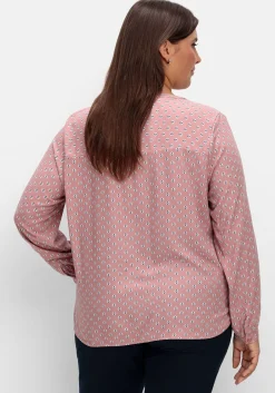 Tunika mit Alloverdruck und Knopfleiste<sheego Discount