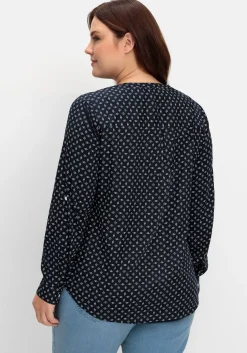 Tunika mit Alloverdruck und Krempelärmeln<sheego x Collection L. Fashion