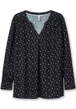 Tunika mit Alloverdruck und Kellerfalte<sheego Fashion