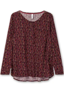 Tunika mit Alloverprint und Knopfleiste<sheego Online