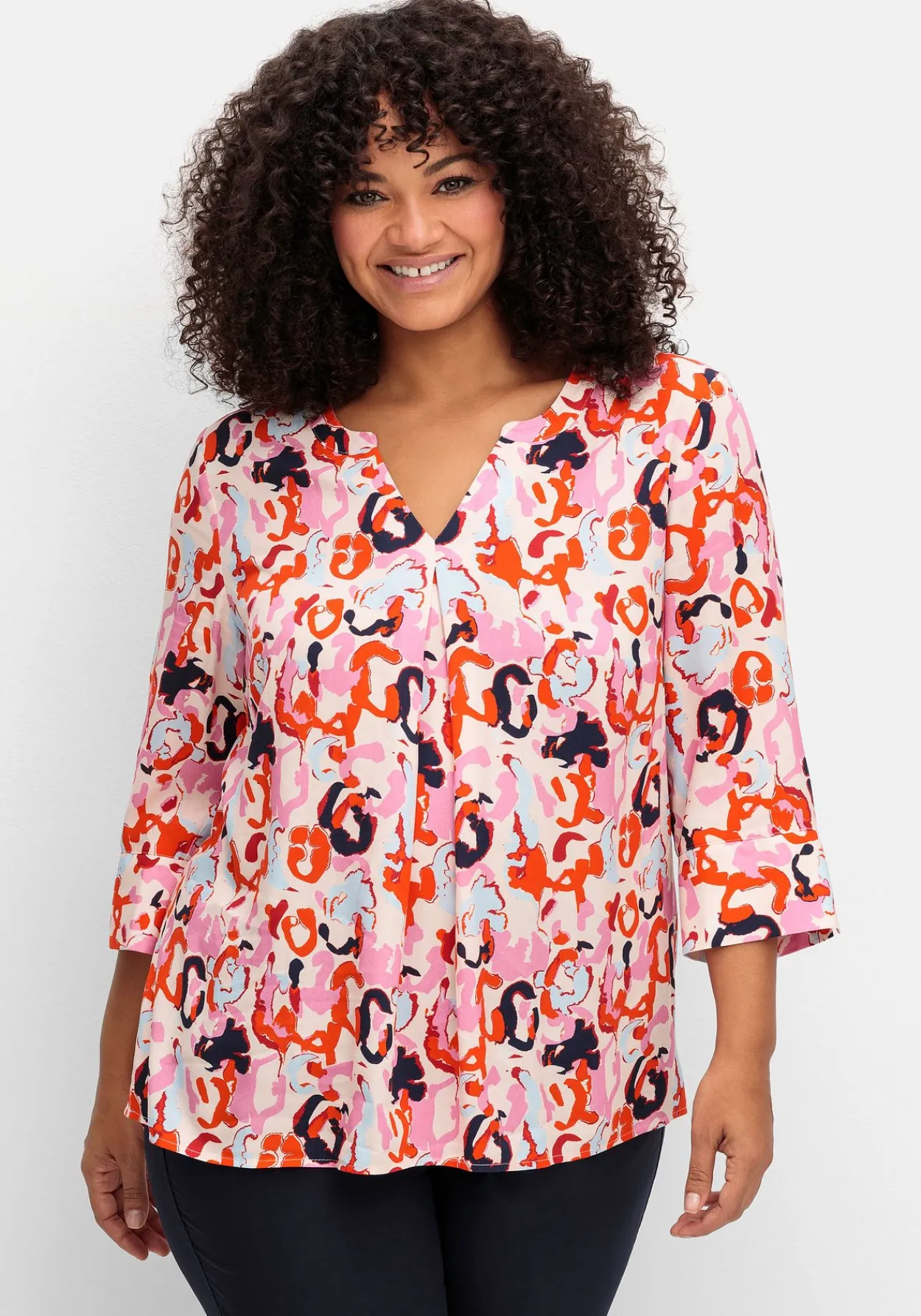 Tunika mit 3/4-Arm und Alloverprint<sheego Hot