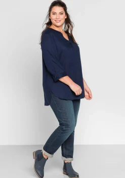 Tunika mit 3/4-Arm und gerundetem Saum<sheego Sale