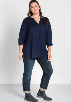 Tunika mit 3/4-Arm und gerundetem Saum<sheego Sale