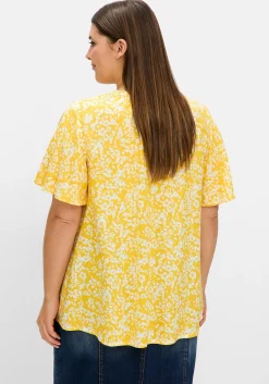 Tunika mit Blütenprint und V-Ausschnitt<sheego Discount