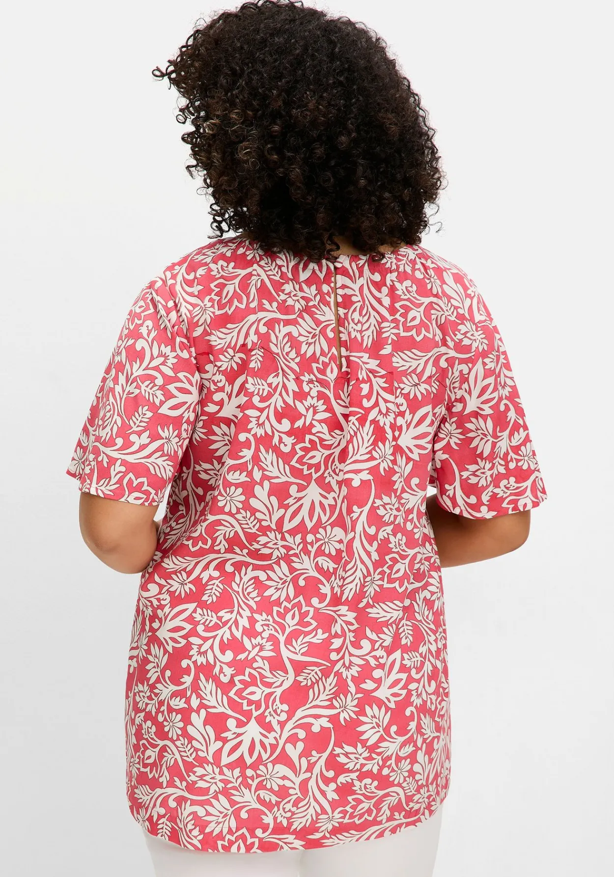Tunika mit Blätterprint und Flügelärmeln<sheego Online