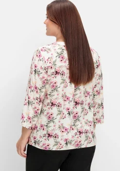 Tunika mit Blumendruck und 3/4-Ärmeln<sheego Sale