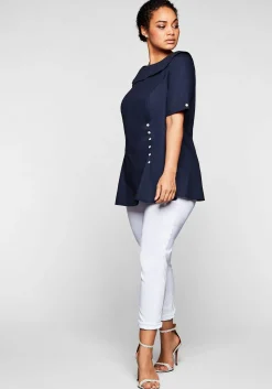 Tunika mit breitem, runden Kragen und Zierknöpfen<sheego by Joe Browns Discount